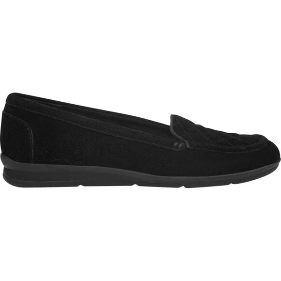 BRAND NEW IN BOX! EASY SPIRIT WYNTER QUILTED BLACK SUEDE LOAFER SIZE 6.5 - Picture 2 of 8
